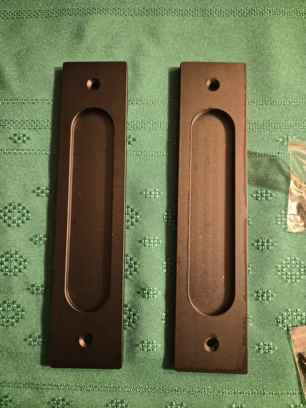Black Recessed Door Pulls - Pair